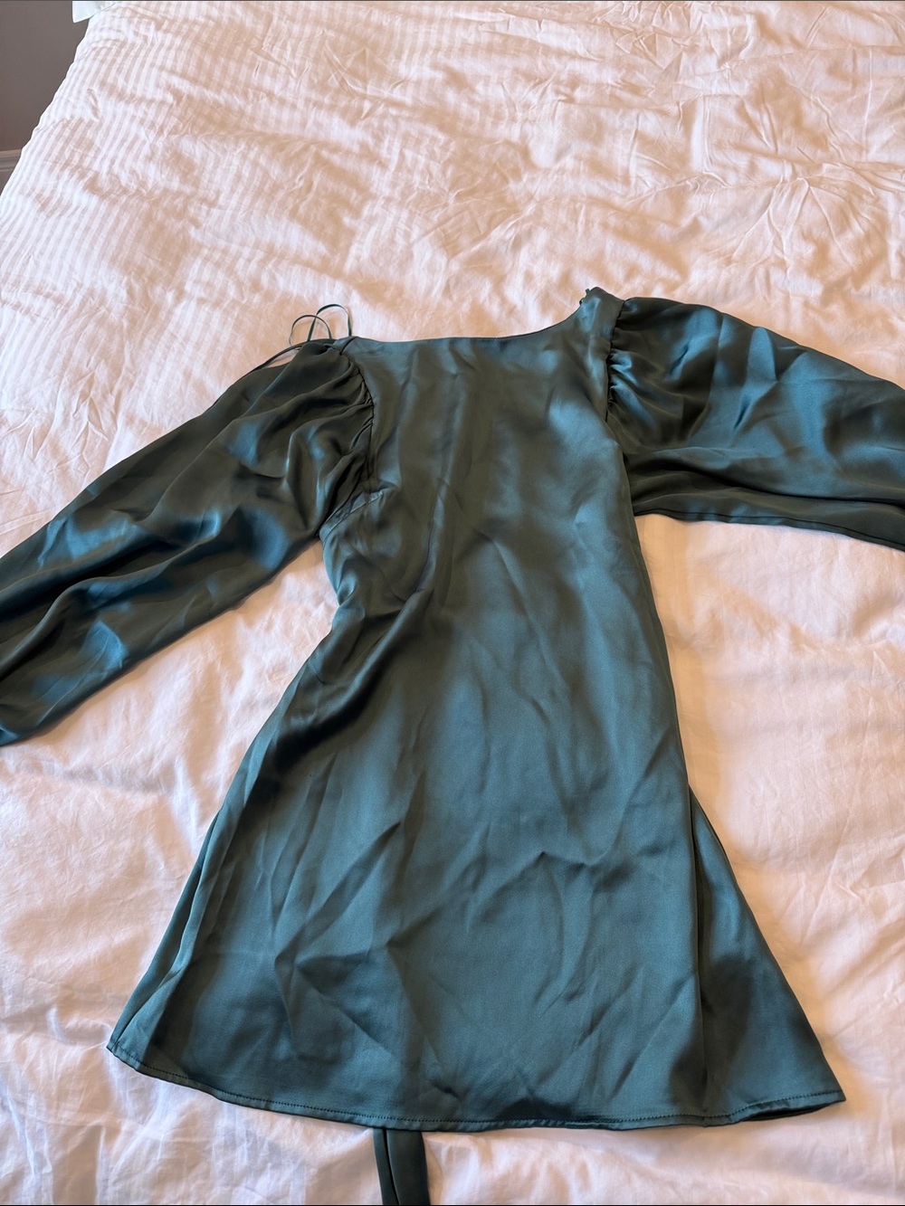 Dynamite Satin Mini Dress in Teal
